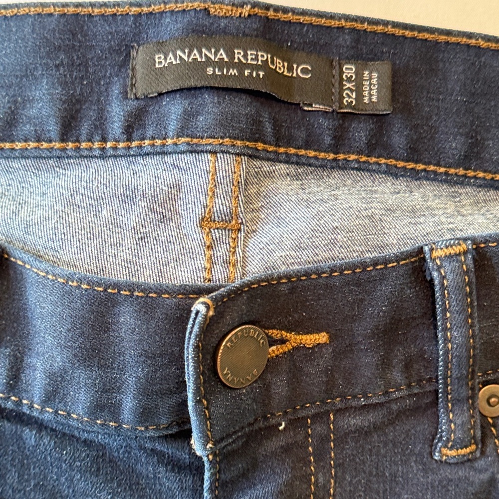 Banana Republic Men's Dark Indigo Slim Straight Jeans